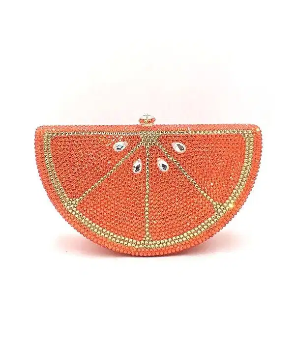 Fruity Orange Slice Crystal Clutch - Purses