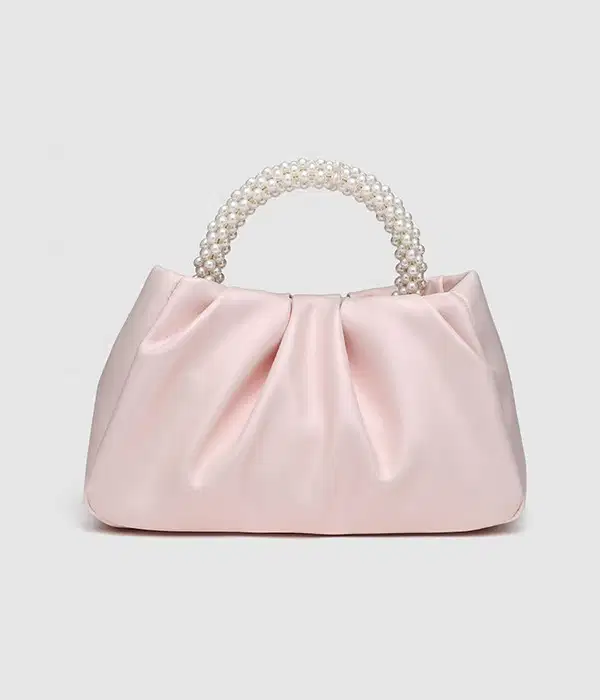Pearl Pink Ruched Cloud Mini Crossbody - Purses