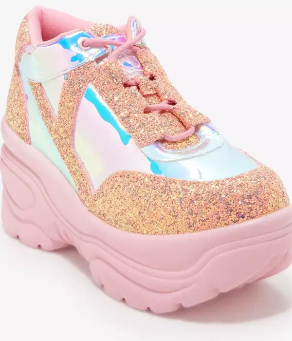 YRU Matrixx Pink Platform Sneakers - Shoes