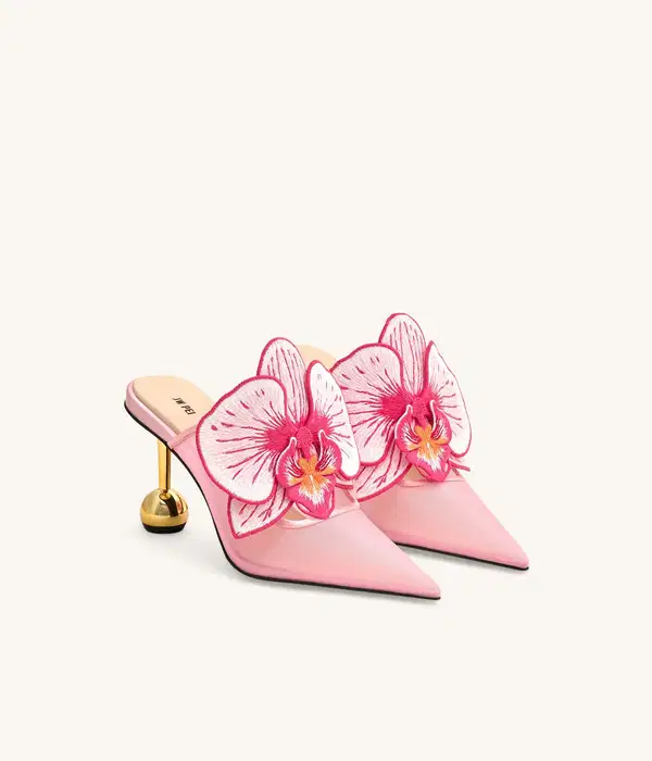 Sofia Orchid Pink Sphere Heel Mules - Shoes