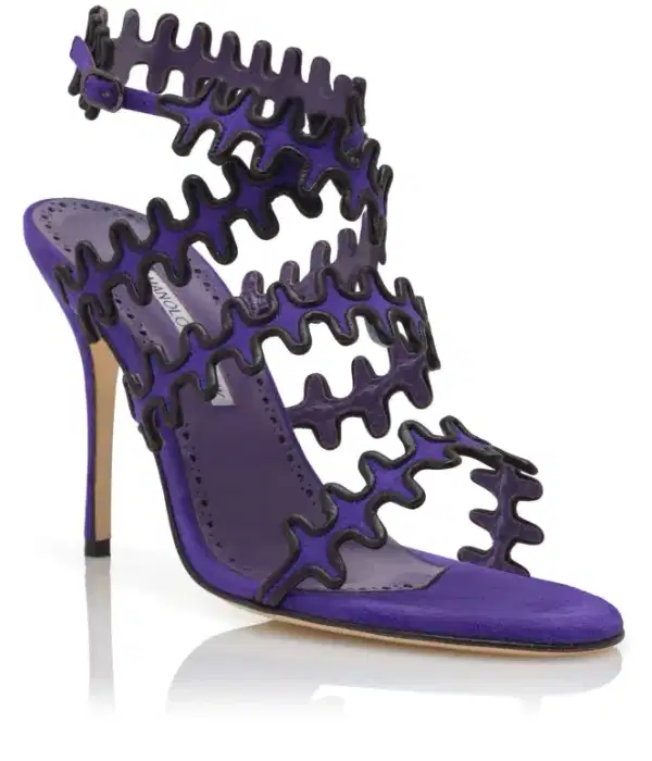 Purple Suede Ankle Strap Sandals - Shoes