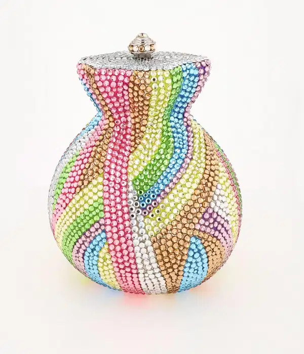 Rainbow Colors Austrian Crystal Minaudière - Purses