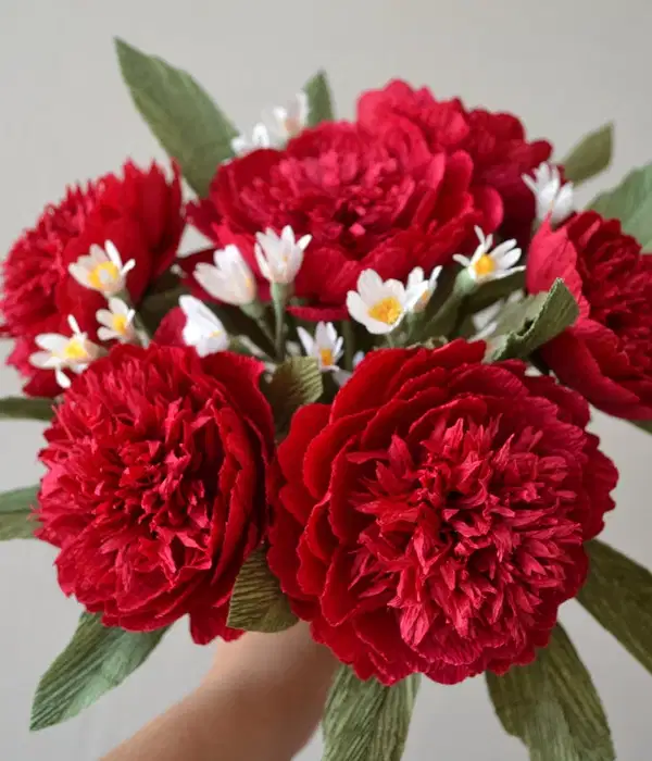 Red Paper Peonies Bouquet - Ramos