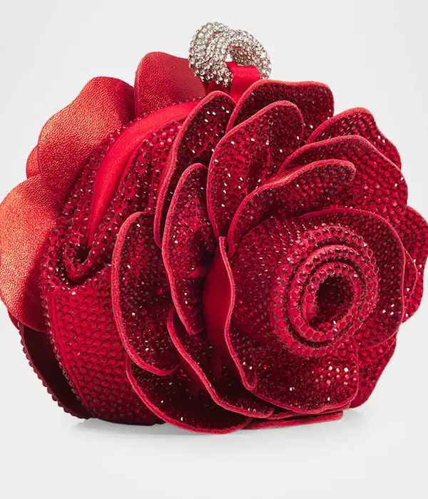 Crystal Soft Rose Clutch Bag - Purses
