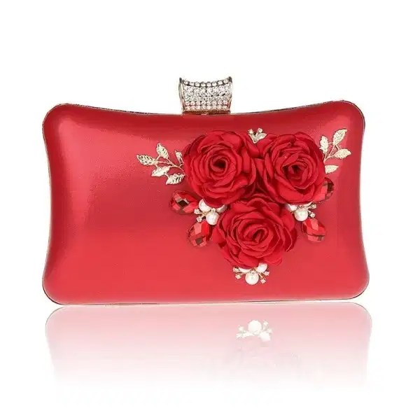 Red Rose Evening Clutch Purse - Purses