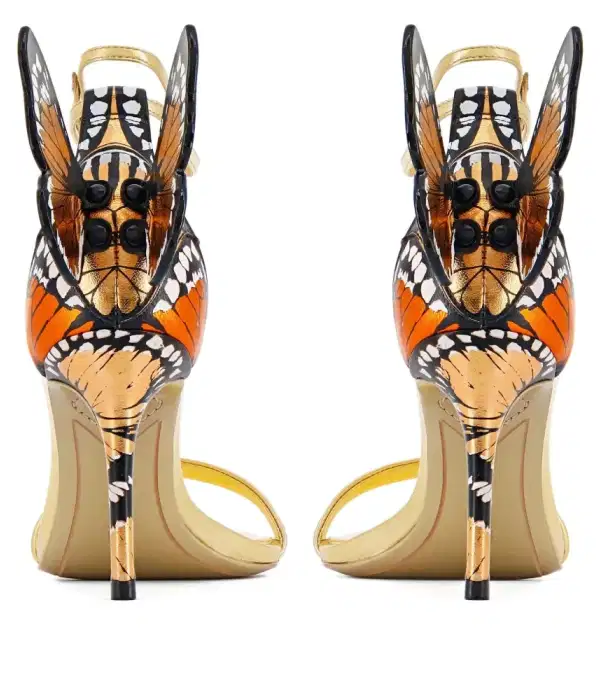 Butterfly Gold Heeled Sandals - Shoes