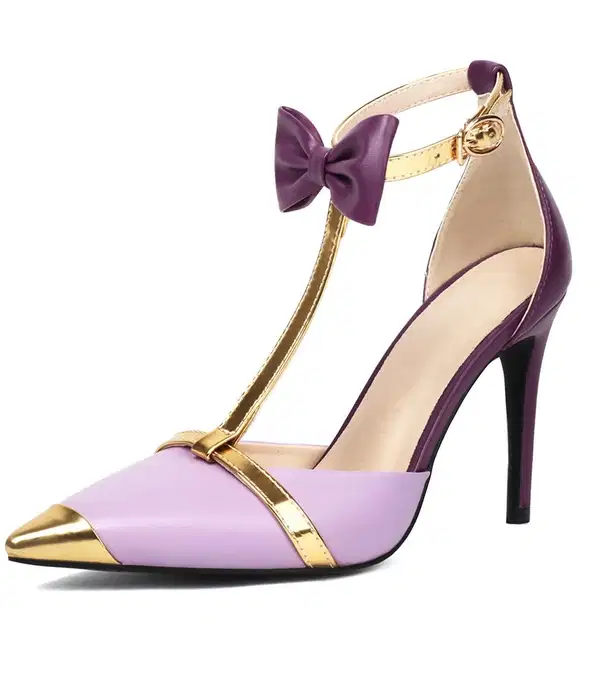 Purple Lavender Naomi Bow Heels - Shoes