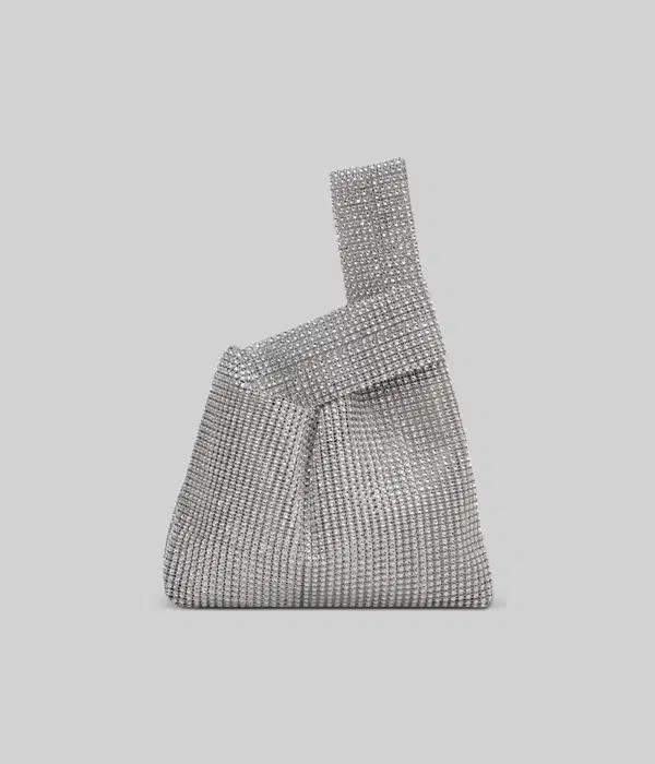 Silver Rhinestone Hand Bag - Purses
