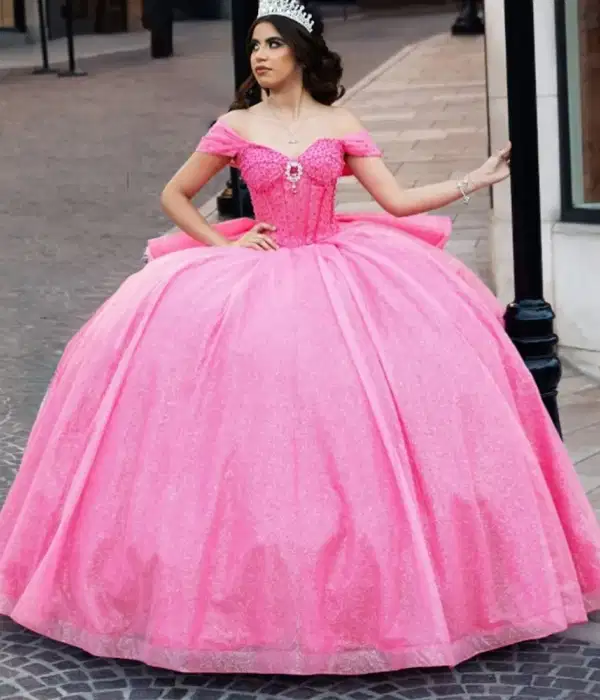 Sparkly Hot Pink Quinceanera Dress - Dresses