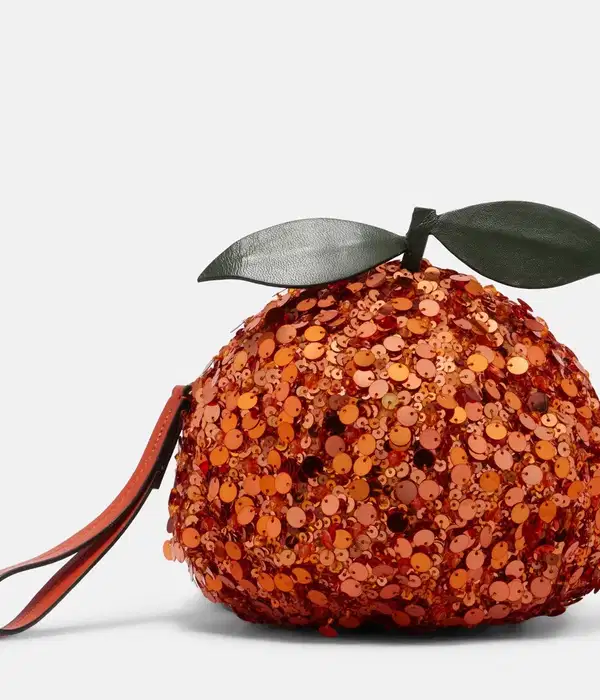 Orange Mini Sequined Crossbody Bag - Purses