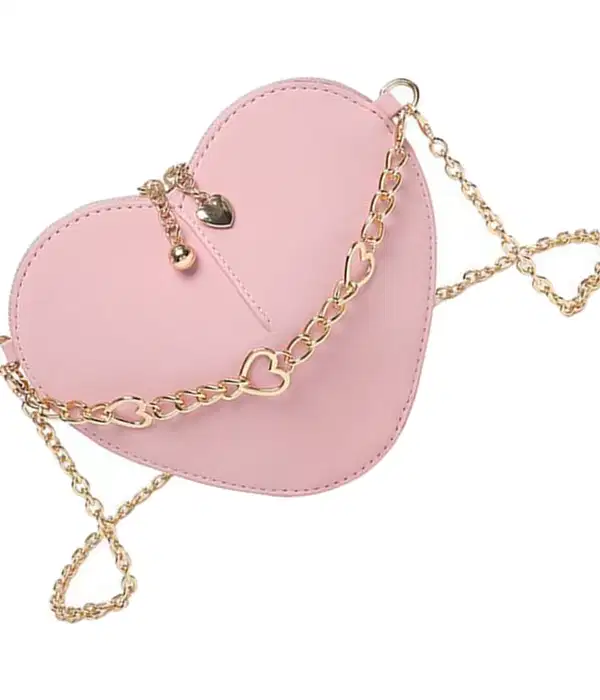 Heart Shaped Pink Crossbody Bag - Purses