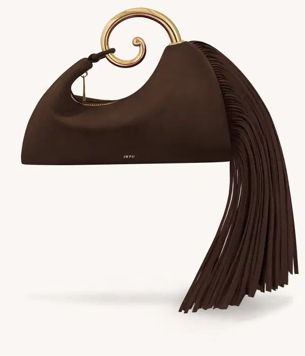 Nell Fringe Deep Brown Top Handle Bag - Purses