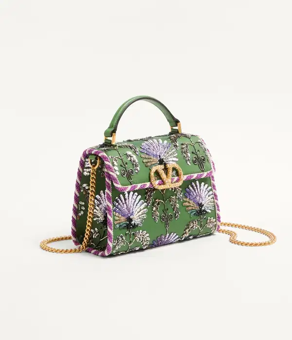 Valentino Mini Vsling Embroidered Handbag - Purses
