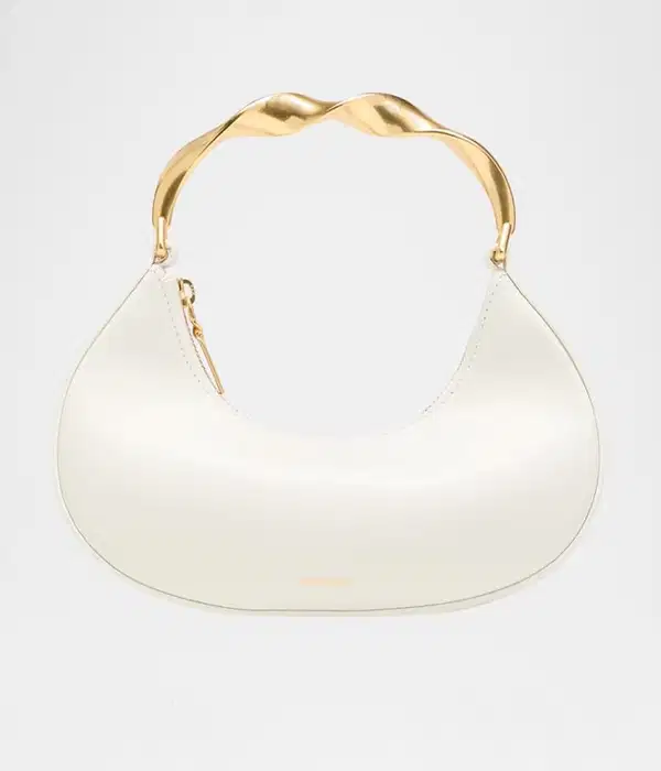 Nixi Twist White Leather Top-Handle Bag - Purses
