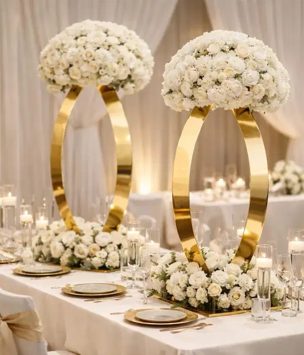 White and Gold Centerpiece Inspo - Party Vibes