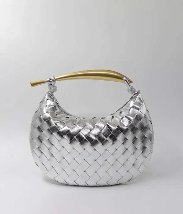 Orla Silver Woven Handbag - Purses