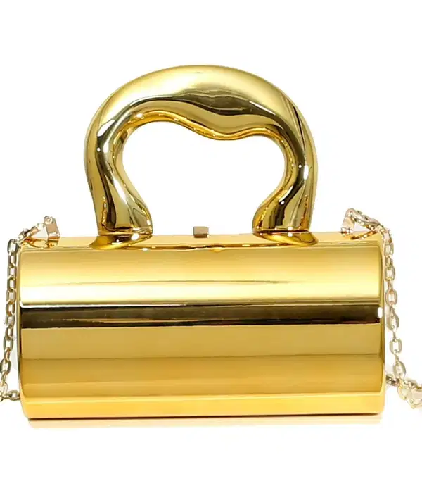 Y2K Gold Metallic Acrylic Clutch - Purses