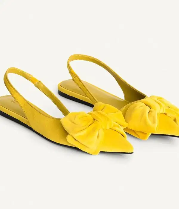 Zara Yellow Slingback Flats - Quinceañera Shoes