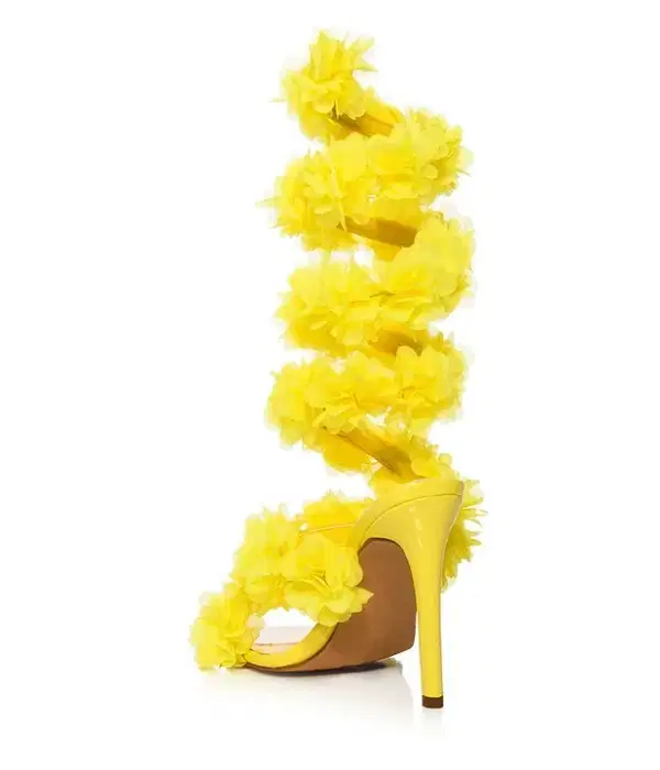 Yellow Flower Evening Shoes - Shoes