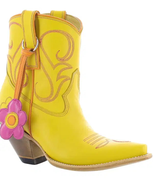 Yellow Flower Power Boots - Shoes