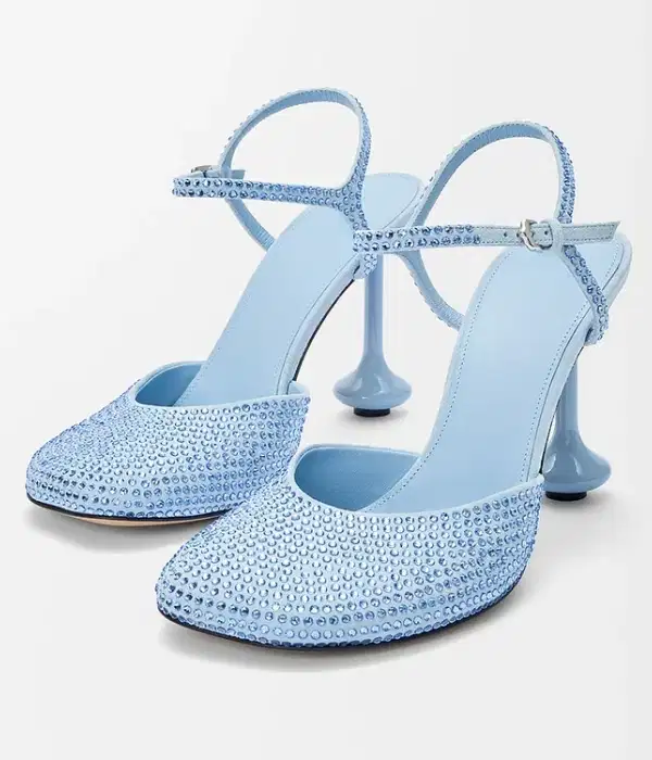 Light Blue Rhinestone Pumps Heels - Shoes