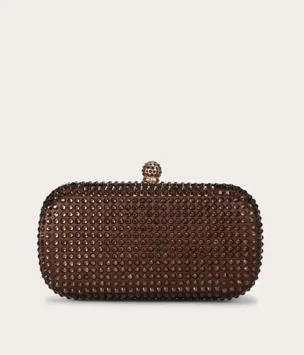Cecilia Hard Clutch Bag in Brown - Purses