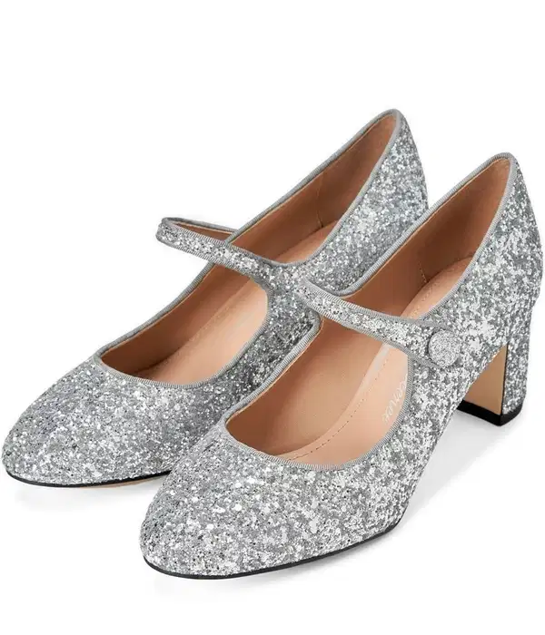 Gemma Glitter Silver Pumps - Shoes