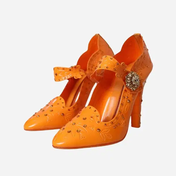 Cinderella PVC Crystals Brooch Pumps - Shoes