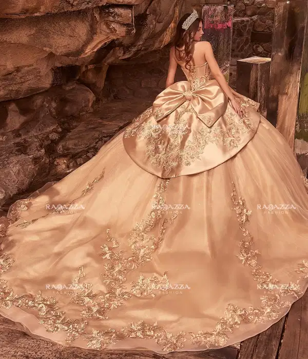 Ragazza Sweetheart Gold Quinceanera Dress - Dresses
