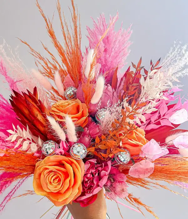 Pink and Orange Disco Ball Bouquet - Ramos