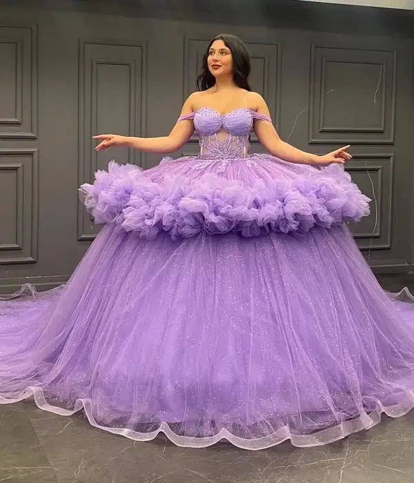 Lilac Quinceañera Grand Ball Gown - Dresses