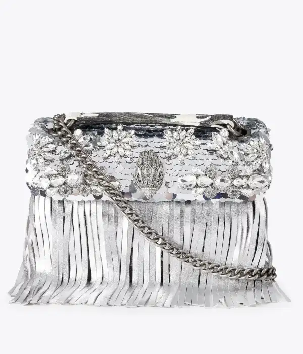 Kensington Silver Fringe Bag - Purses