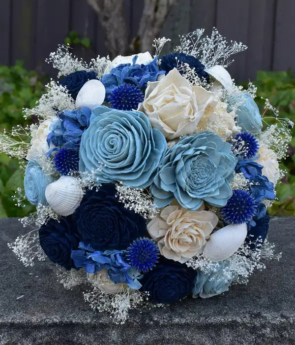 Nautical Blues Wood Flower Bouquet - Ramos
