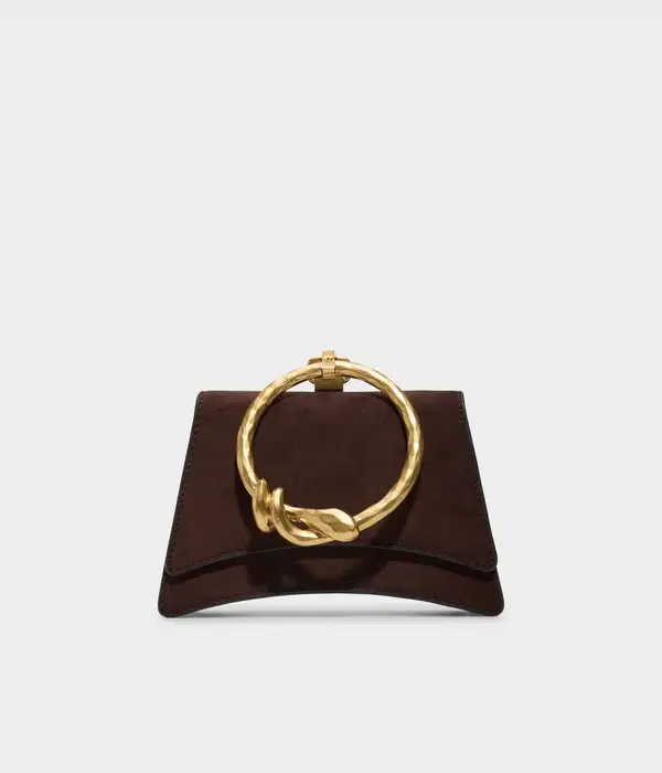 Elloriaa Brown Leather Handle Bag - Quinceañera Purses