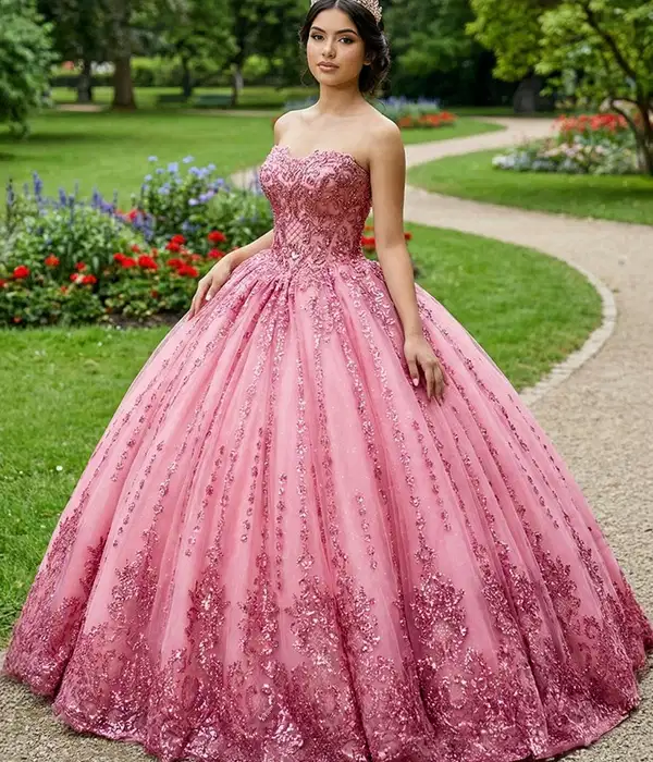 Pink Quince Strapless Gown - Dresses
