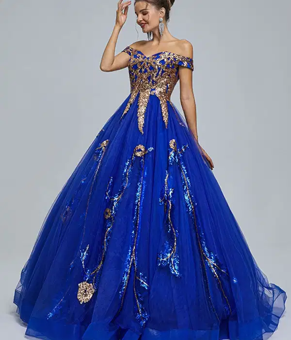 Royal Blue Ball Gown - Dresses