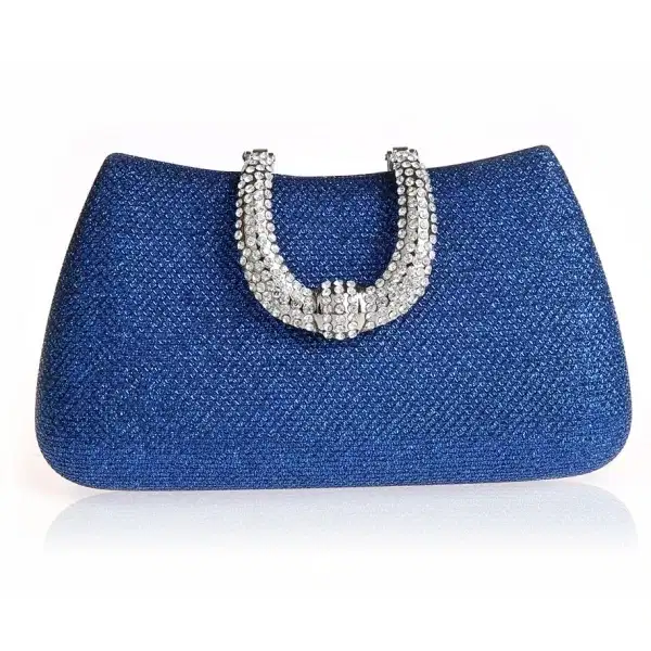 Luxury Royal Blue Rhinestones Clutch - Quinceañera Purses