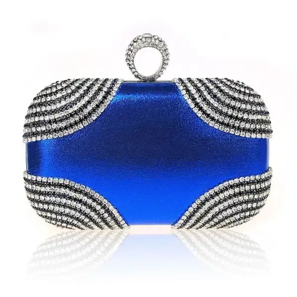 Blue Rhinestone Fashion Clutch Purse - Quinceañera Purses