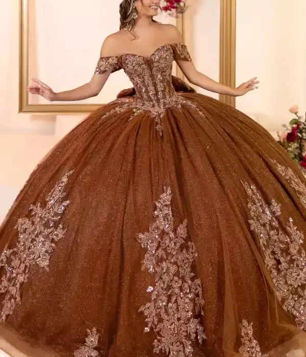 LizLuo Brown Quinceanera Gown - Dresses