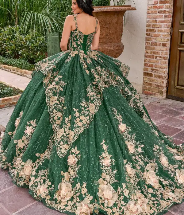 Sleeveless Emerald Green Quinceanera Dress - Dresses