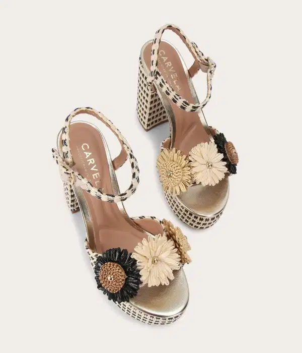 Sorrento Flower Platform Heel - Shoes