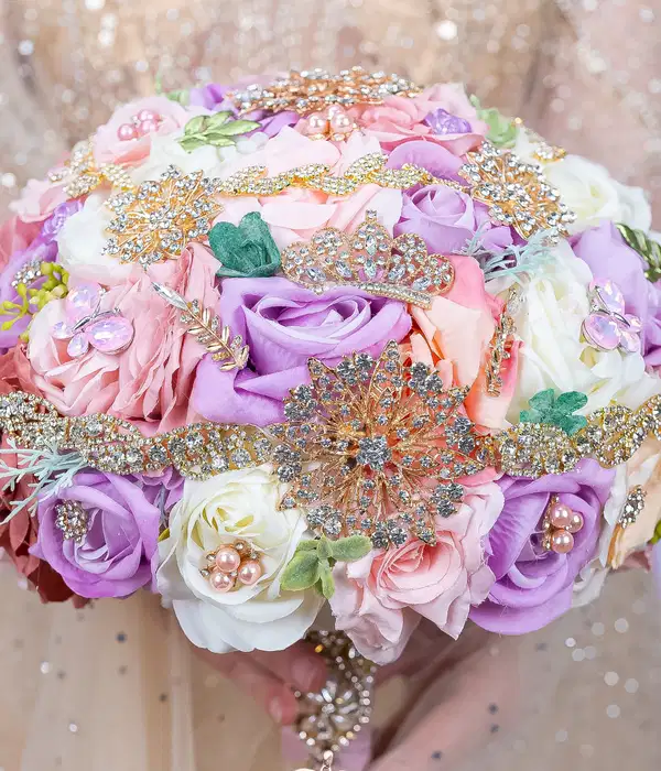 Rose Gold Blush Floral Quinceanera Bouquet - Ramos
