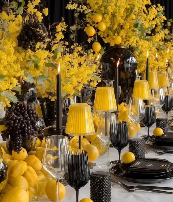 Yellow and Black Table Inspo - Party Vibes