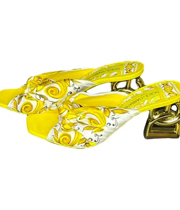 Yellow Floral Mules - Shoes